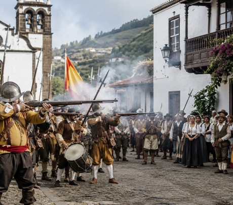 De Slag bij El Batán komt tot leven in Santa Brígida met een historische heropvoering